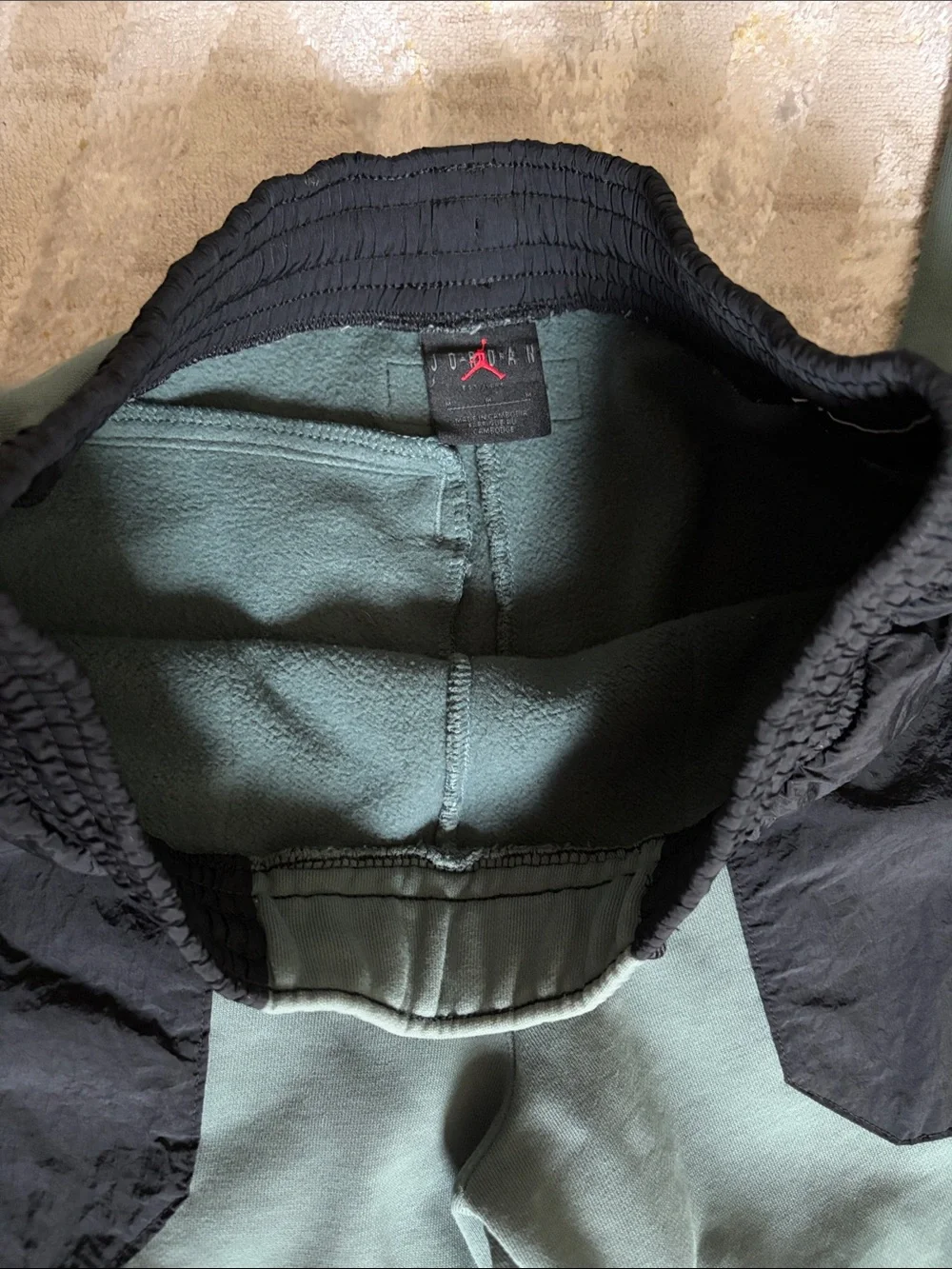 Jordan Men's Engineered Statement Fleece Pants Green Black Size Medium